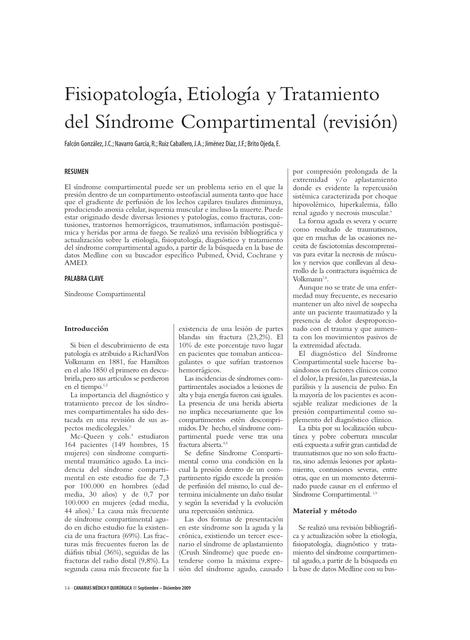 Fisiopatología, Etiología y Tratamiento del Síndrome Compartimental