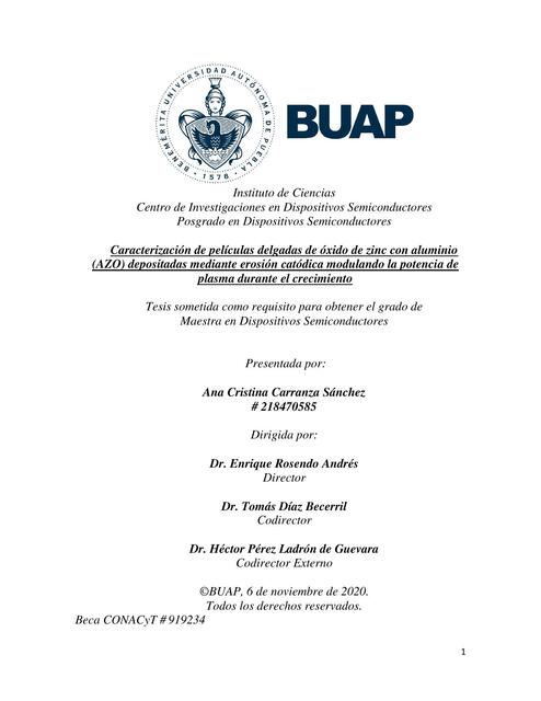 Caracterización de películas delgadas de óxido de zinc con aluminio (AZO) depositadas mediante erosión catódica modulando la potencia de plasma durante el crecimiento