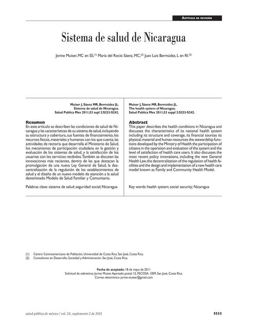 Sistema de salud de Nicaragua