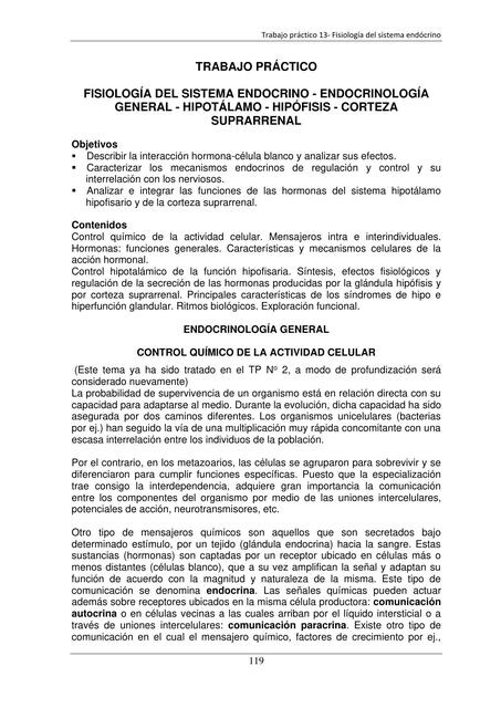 Trabajo práctico   fisiología del sistema endocrino - endocrinología general - hipotálamo - hipófisis - corteza suprarrenal