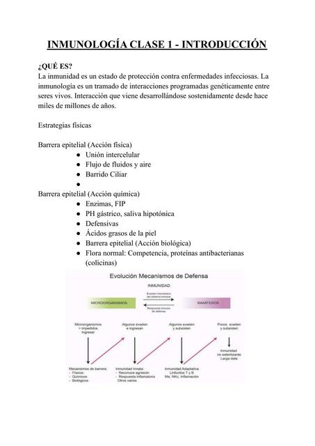 Inmunología clase 1 introducción