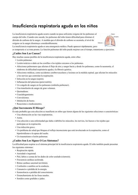 Insuficiencia Respiratoria Aguda en los Niños