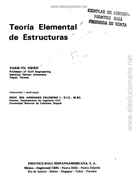 Teoría Elemental de Estructuras - Yuan Yu Hsieh