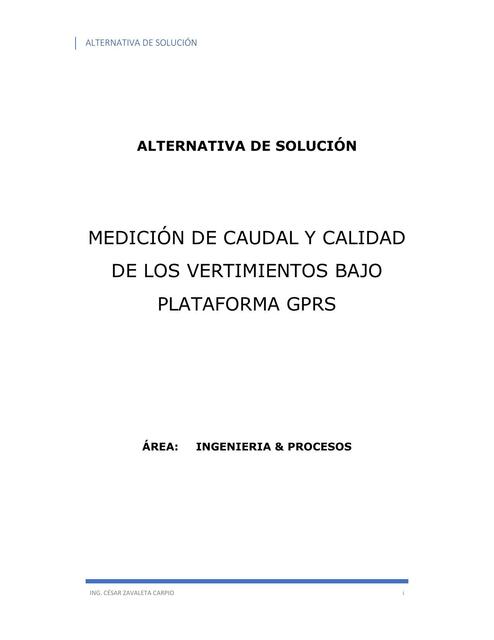 Alternativa Solución Medición Caudal online