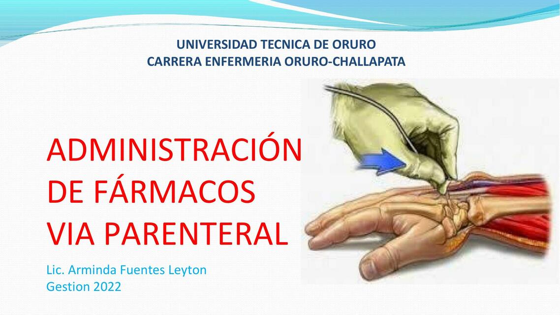 Administración de fármacos vía parenteral