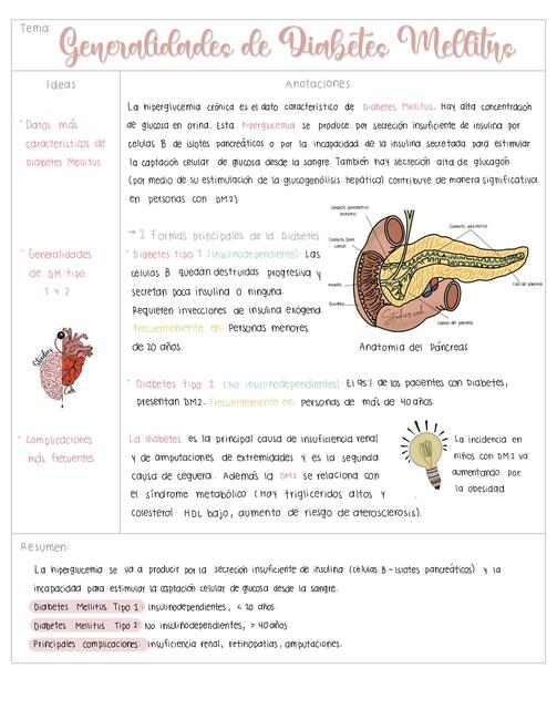 Diabetes Mellitus | generalidades + método de Cornell 