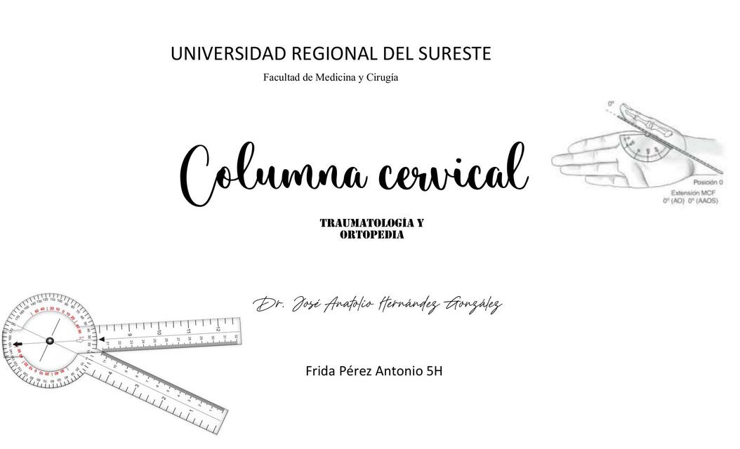 Mapa exploración de columna cervical en traumatología