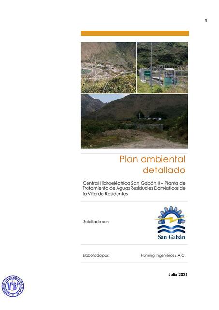 Central Hidroeléctrica San Gabán II – Planta de Tratamiento de Aguas Residuales Domésticas de la Villa de Residentes