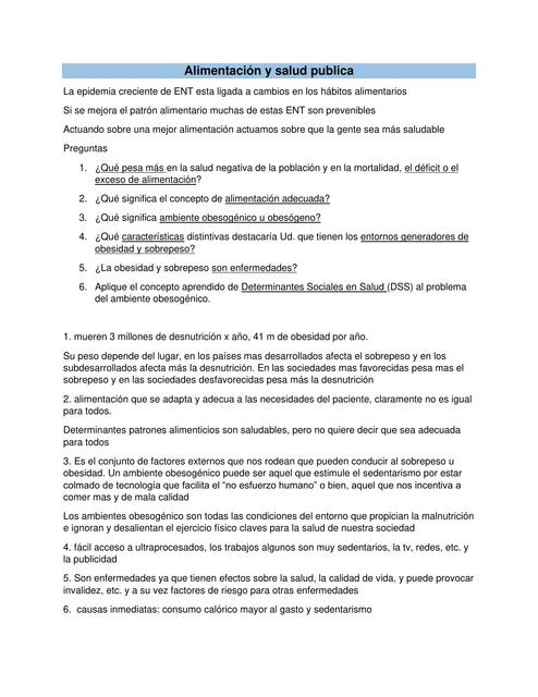 Alimentación y Salud Pública