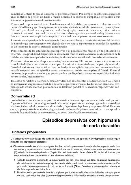 Episodio Depresivo con Hipomanía de Corta Duración 