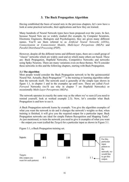 The Back Propagation Algorithm