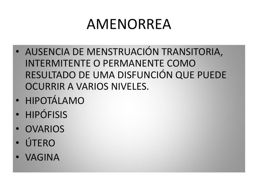 Amenorrea