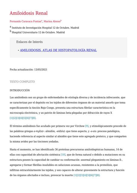 Amiloidosis Renal | liz | uDocz