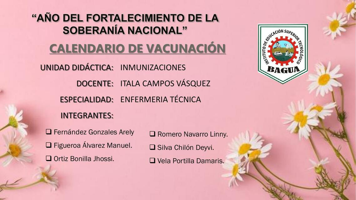 Calendario de Vacunación