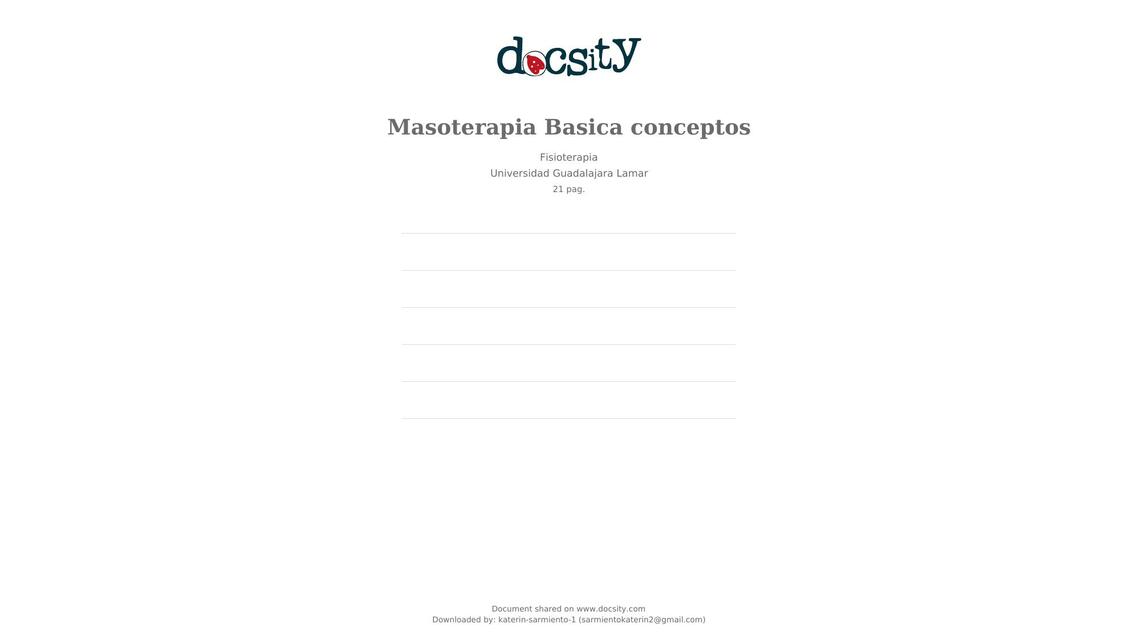 Masoterapia Básica- Conceptos