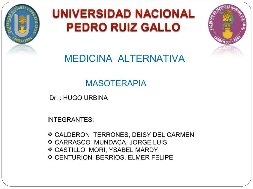 Medicina Alternativa- Masoterapia