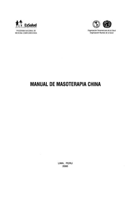 Manual de Masoterapia China