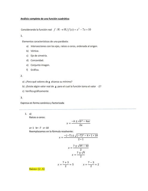 Función Cuadrática