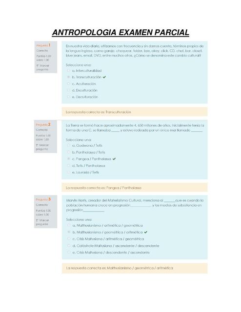 Antropología Examen Parcial