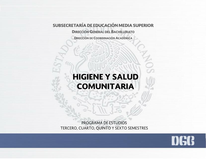 Higiene y Salud Comunitaria