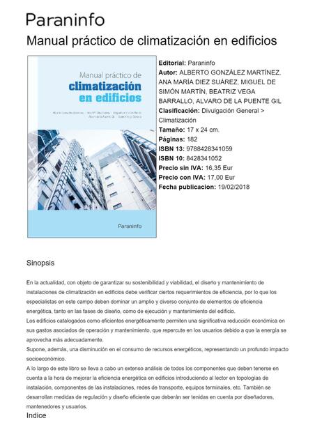 Manual práctico de climatización en edificios