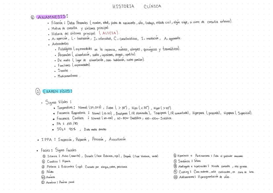 Historia Clínica y Examen Físico 