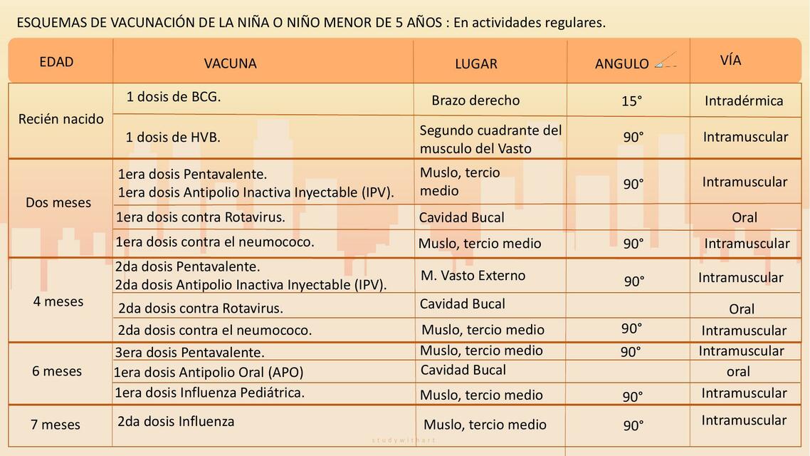 Calendario de Vacunación