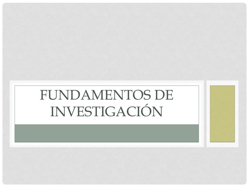 Fundamentos de Investigación 