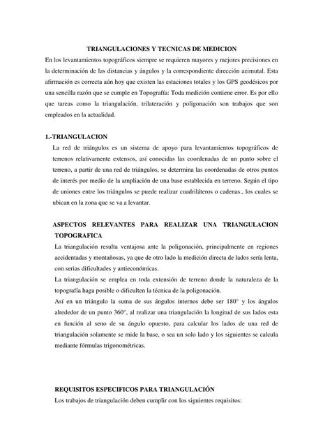 Triangulación y Técnicas de Medición 