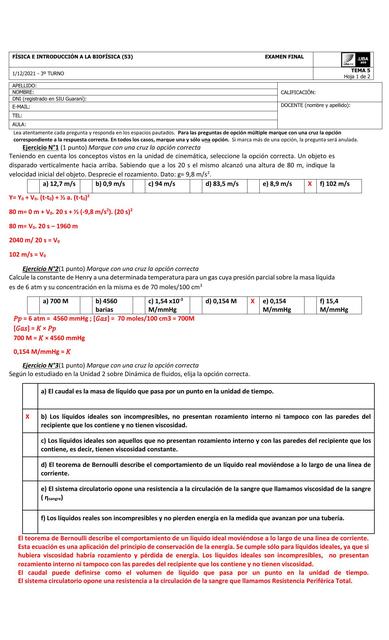 Examen final biofísica UBA XXI (CBC)