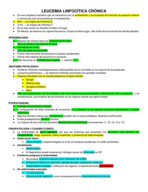 LEUCEMIA LINFOCÍTICA CRÓNICA1