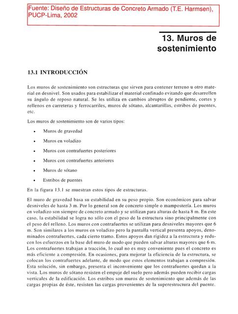 Muros de sostenimiento