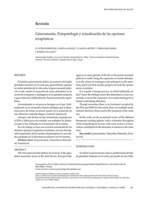 Ginecomastia, Fisiopatología y actualización de las opciones terapéuticas