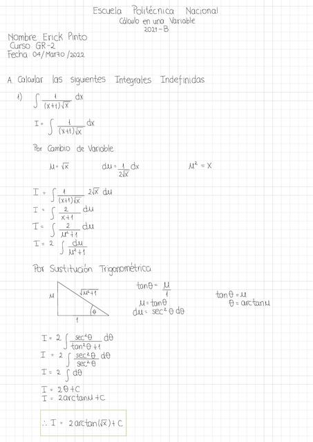 CÁLCULO EN UNA VARIABLE INTEGRACIÓN