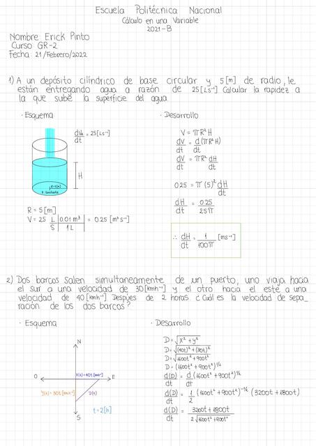 CÁLCULO EN UNA VARIABLE OPTIMIZACIÓN Y RAZÓN DE CAMBIO