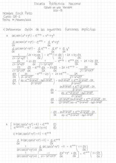 CÁLCULO EN UNA VARIABLES DERIVADAS Y GRAFICAS