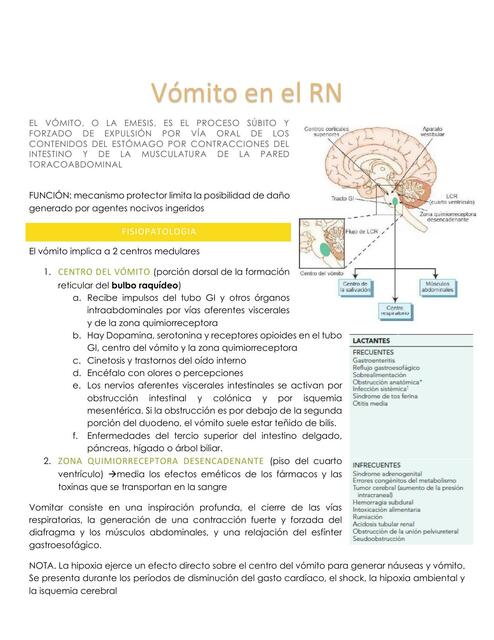 Vómito en el recién nacido