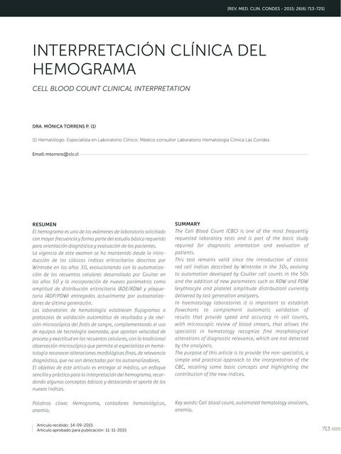 Interpretación clínica del hemograma 