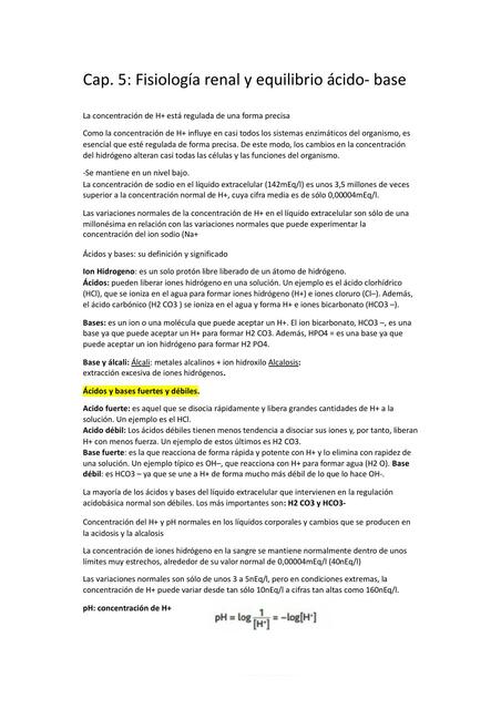 Cap 31 Regulación acido básica Guyton Resumen