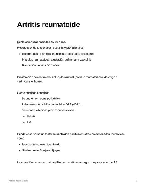 Artritis reumatoide