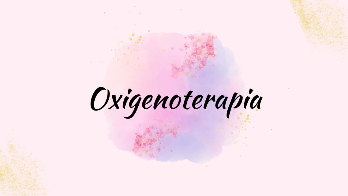 OXIGENOTERAPIA