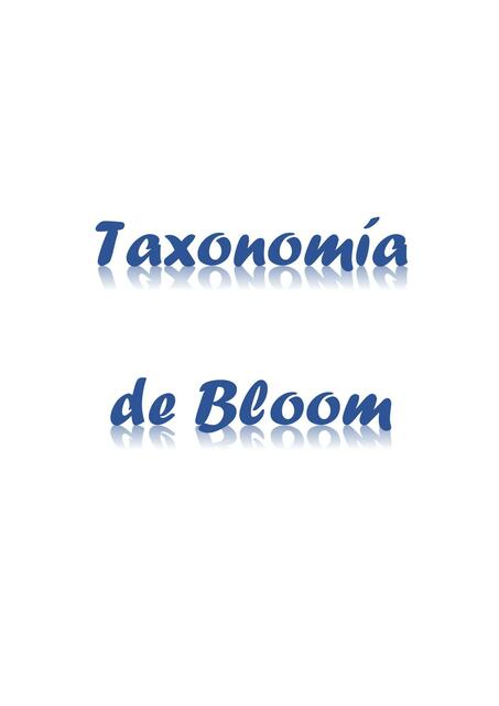 Taxonomía de Bloom 