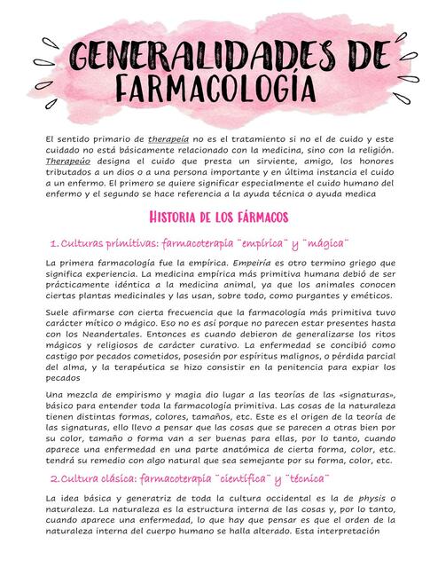 Generalidades de farmacología 