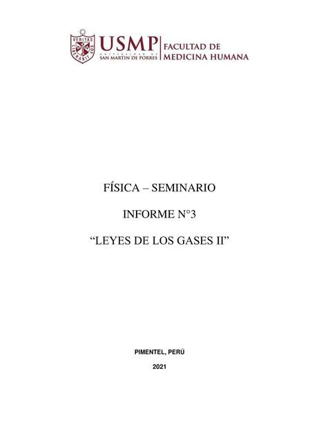 Física- Seminario Informe 3 Leyes de los Gases II