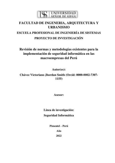 Revisión de Normas y Metodologías Existentes para la Implementación de Seguridad Informática en las Macroempresas del Perú