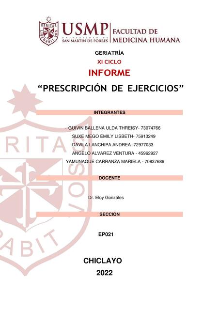 Prescripción de Ejercicios