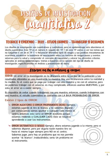 Diseños de investigación cuantitativa 2 epidemiología 