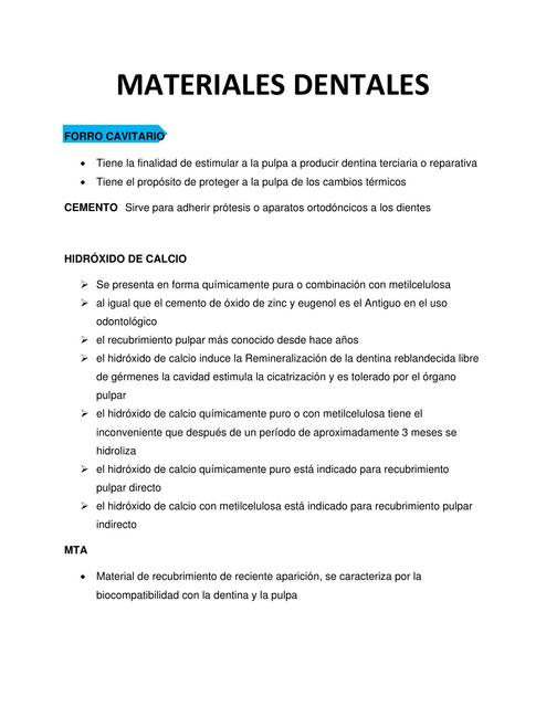 Guía clinica de Materiales Dentales