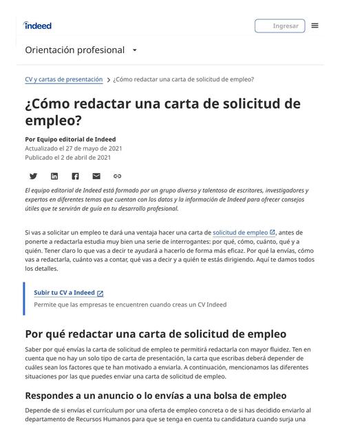 Carta De Solicitud De Empleo Udocz 9738