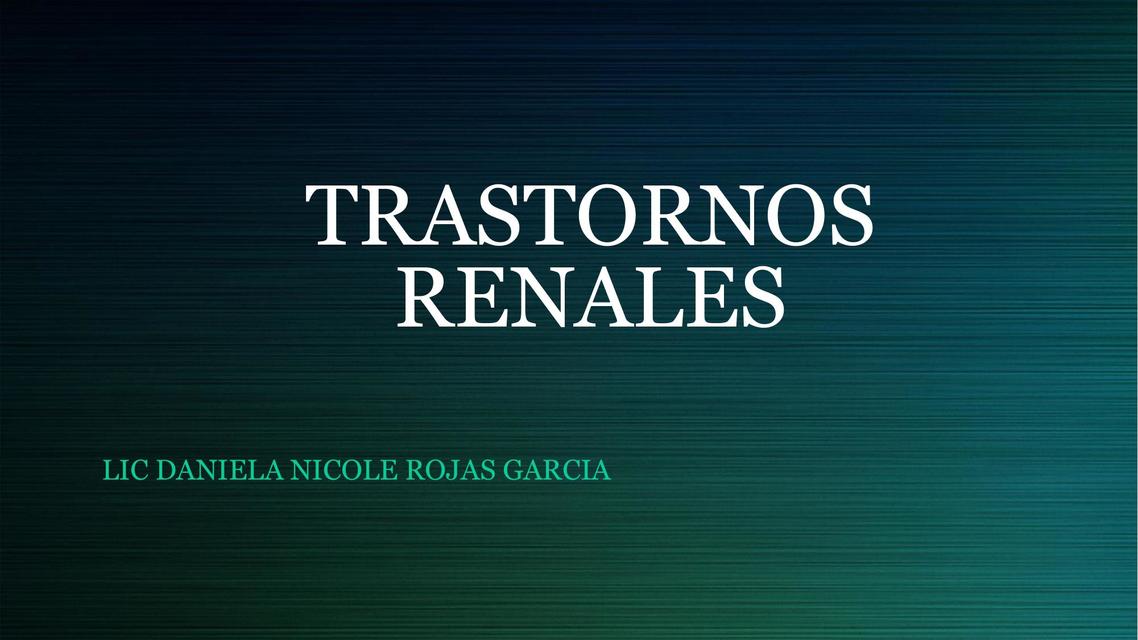 Transtornos renales